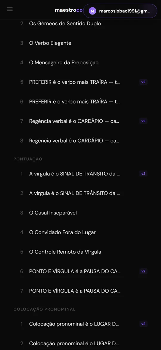 Músicas da matéria no app